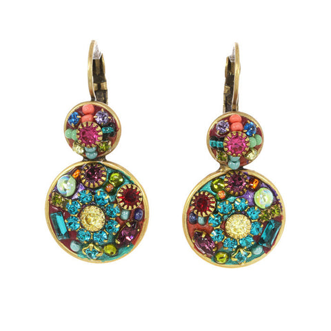 Michal Golan Double Circle Multi Bright Earrings