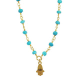  Michal Golan Tiny Turquoise Hamsa Necklace