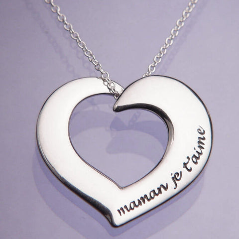 Mother I Love You In French Necklace