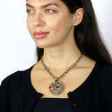  Michal Golan Colorful Large Spiral Pendant Necklace On Neck