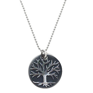 Tree of Life Black Patina Pendant Necklace