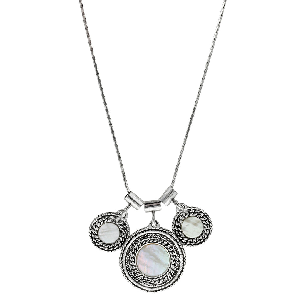 Ori Tao Bijoux Triple Mother Of Pearl Pendant Necklace – Sheva