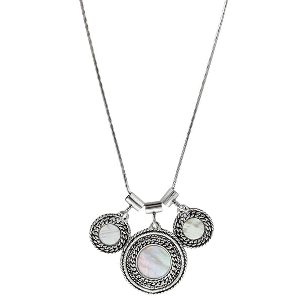 Ori Tao Bijoux Triple Mother Of Pearl Pendant Necklace
