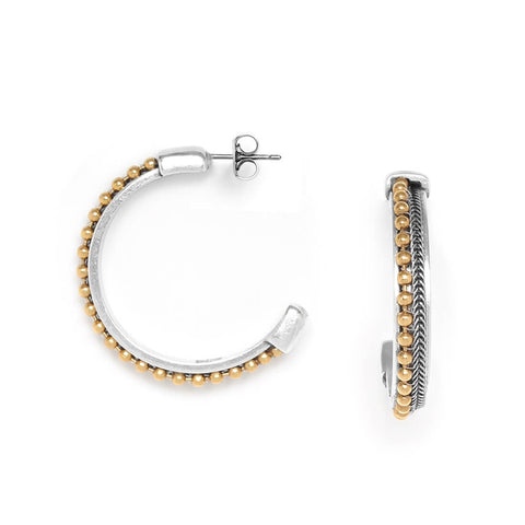 Ori Tao Bijoux Wheat And Bead Hoop Post Earrings
