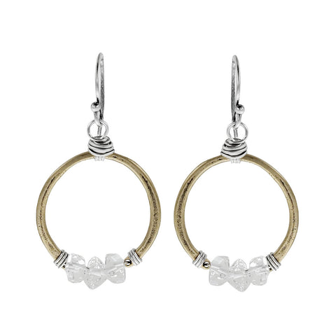 Original Hardware Herkimer Diamond Hoop Earrings