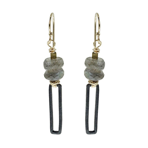 Original Hardware Labradorite Slender Frame Earrings