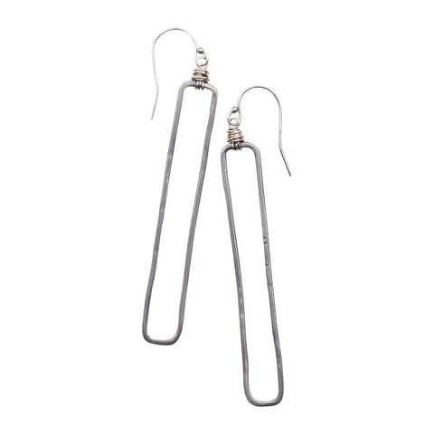 Original Hardware Long Open Rectangular Earrings