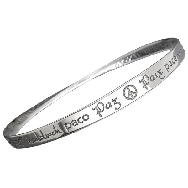Peace In Forty Languages Mobius Bracelet