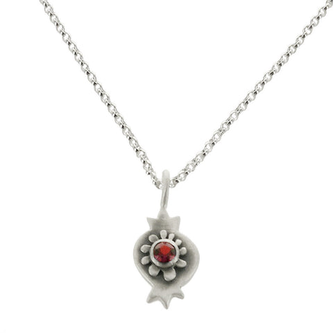 Pomegranate Sterling Silver Necklace With Garnet