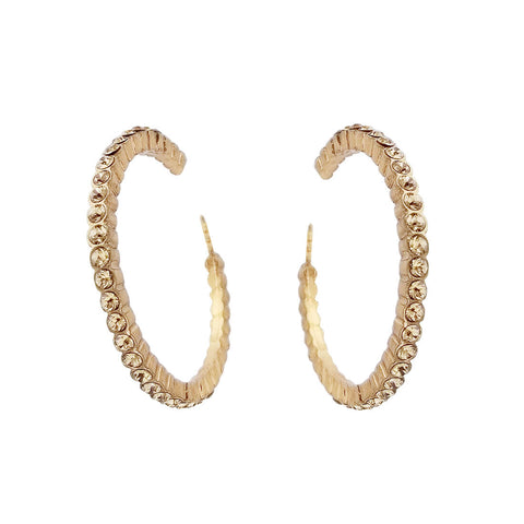 Potluck Paris Gold Topaz Crystal Janet Hoop Earrings Head On View