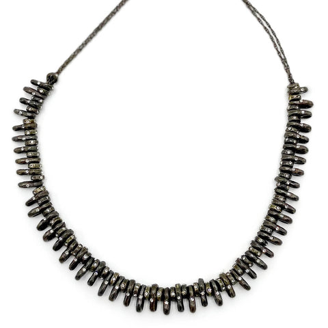 Rebel Designs Black Diamond Crystal Stacked Choker Necklace