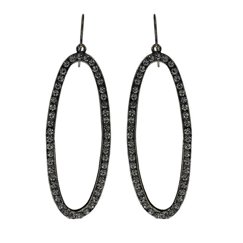 Rebel Designs Large Oval Sparkling Hoop Earrings