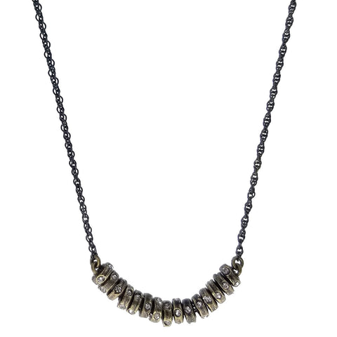 Rebel Designs Black Diamond Crystal Discs Necklace