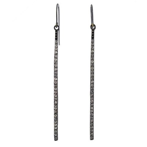 Rebel Long Crystal Stick Earrings