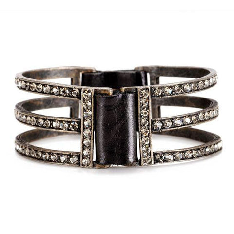 Pave Crystal Bar Leather Bracelet – Rebel Designs, Inc.