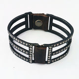 Rebel Blackened Brass Swarovski Crystal Bracelet