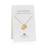 Satya Mandala August Birthstone Necklace On Card