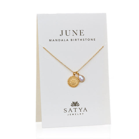 Satya Mandala June Birthstone Necklace On Card