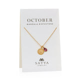  Mandala October Birthstone Necklace On Card