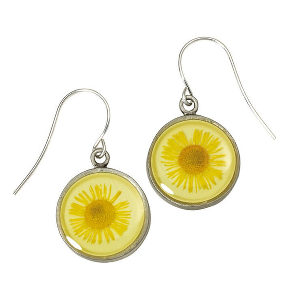 Shari Dixon Yellow Daisy Flower Earrings