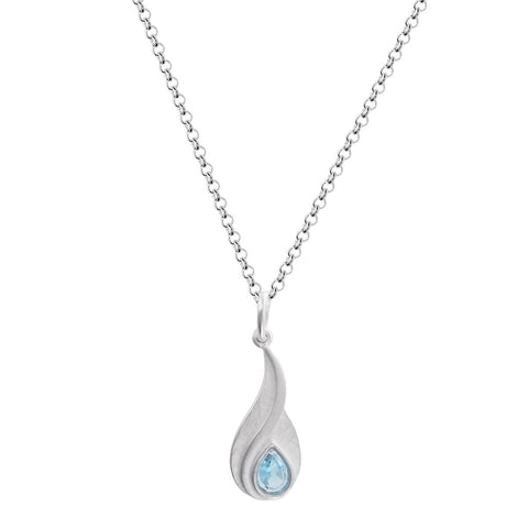 Sierra Sonoma Blue Topaz Sterling Wave Necklace