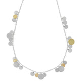 Silver Gold Multi Dot Cluster Necklace