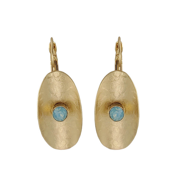 Smoothly Curving Pacific Opal Drop Earrings By Aris
