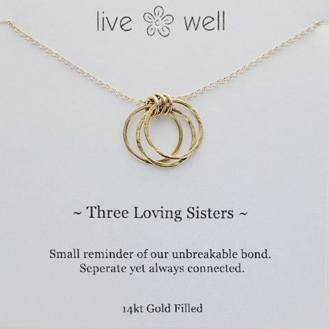 Three Loving Sisters Gold Necklace By Live Well