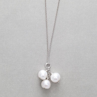 Three Pearl Cluster Necklace