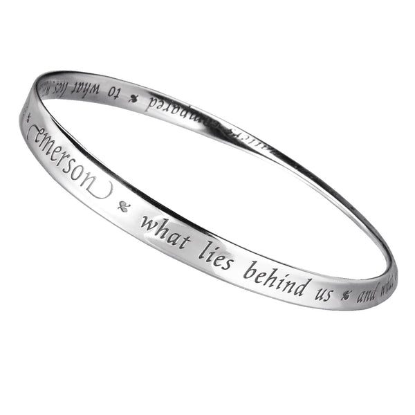 What Lies Within Emerson Quote Sterling Bracelet