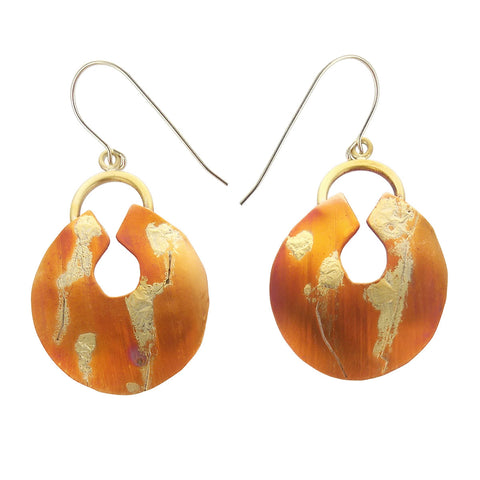Whitney Patinaed Copper And Gold Earrings