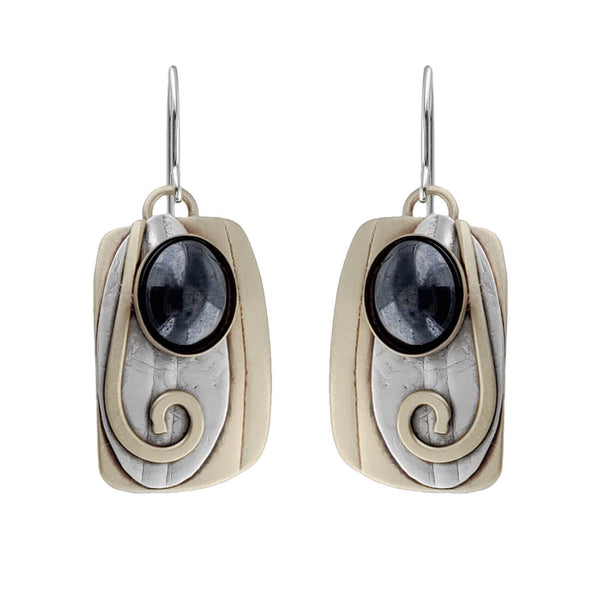 Whitney Designs Modern Nouveau Tendril Hematite Earrings