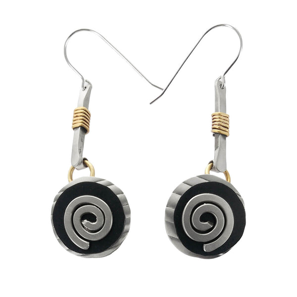 Whitney Silver Spiral Tapestry Earrings
