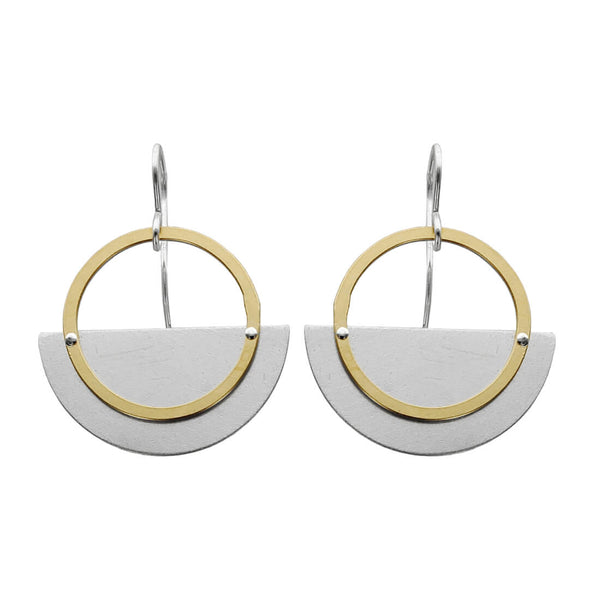  Zina Kao Riveted Half Moon Hoop Earrings