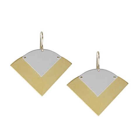 Zina Kao Riveted Layered Fan Earrings