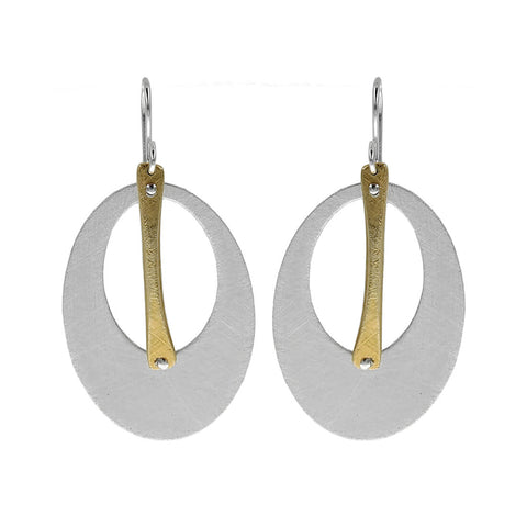 Zina Kao Riveted Oval Hoop Stick Earrings