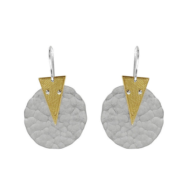 Zina Kao Riveted Triangle Full Moon Earrings