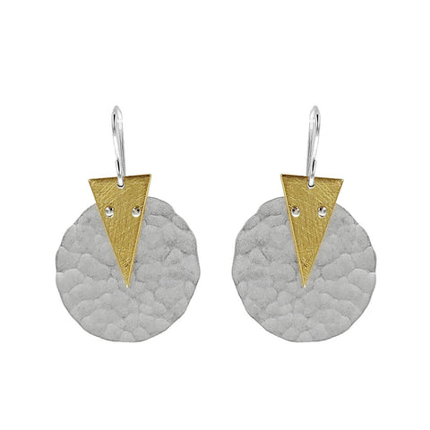 Zina Kao Riveted Triangle Full Moon Earrings