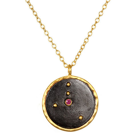 Satya Zodiac Cancer Ruby Necklace