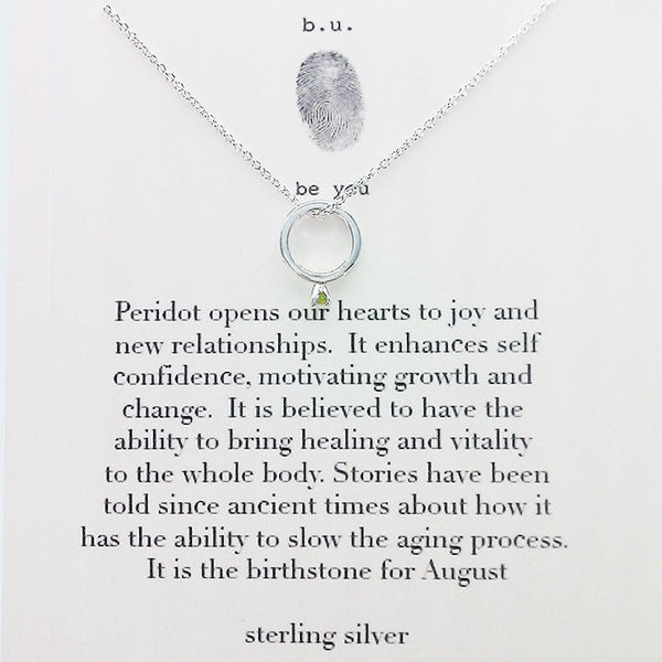 b.u. August Birthstone Necklace