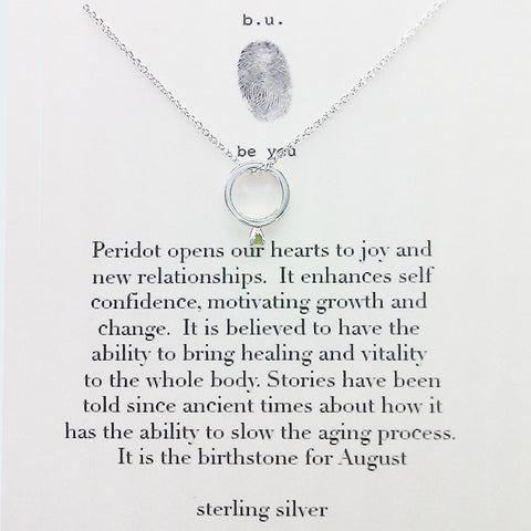 b.u. August Birthstone Necklace