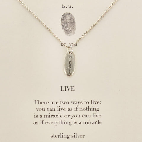 b.u. Two Ways To Live Miracle Necklace, Einstein Quote