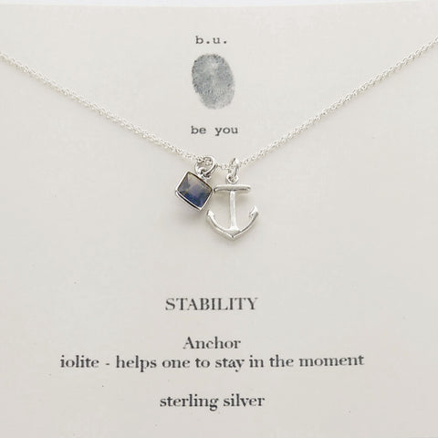 b.u. Iolite Stability Necklace On Quote Card