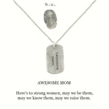 b.u. Awesome Mom Dog Tag Necklace
