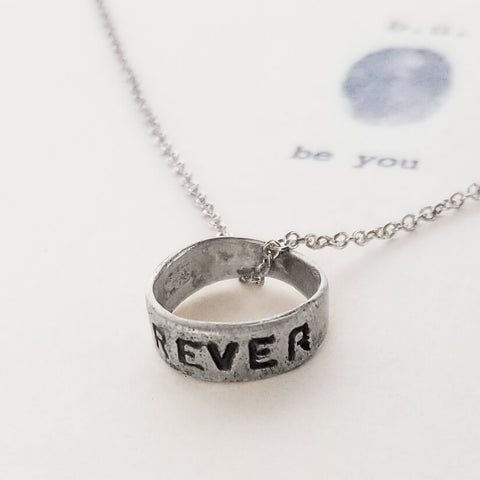 b.u. Forever Ring Necklace Side View