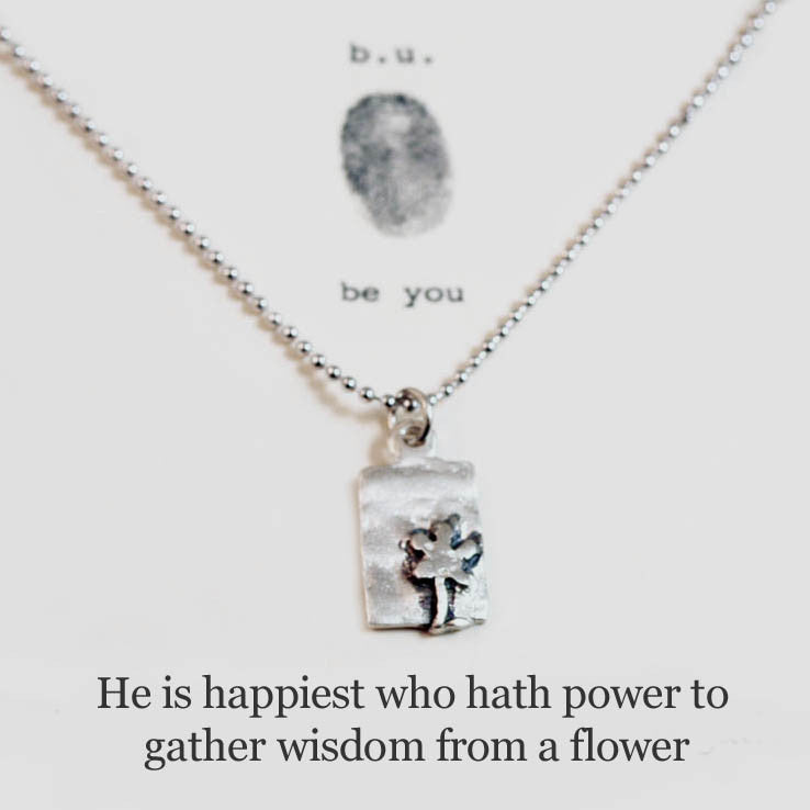 b.u. Wisdom From A Flower Sterling Charm Necklace – Sheva
