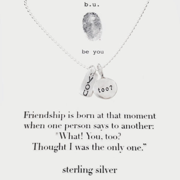 b.u. You Too? Friendship Necklace