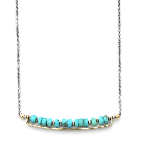 J And I Turquoise Bar Necklace