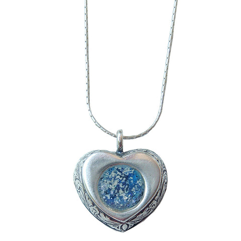 Israeli Roman Glass Heart Necklace