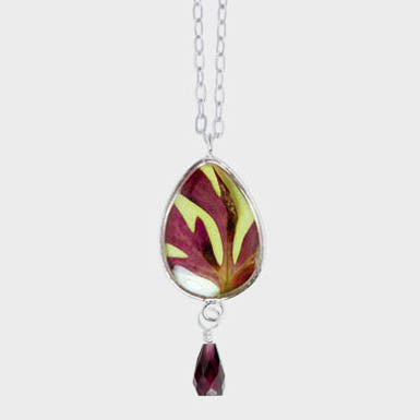 Shari Dixon Red Fern Garnet Drop Necklace